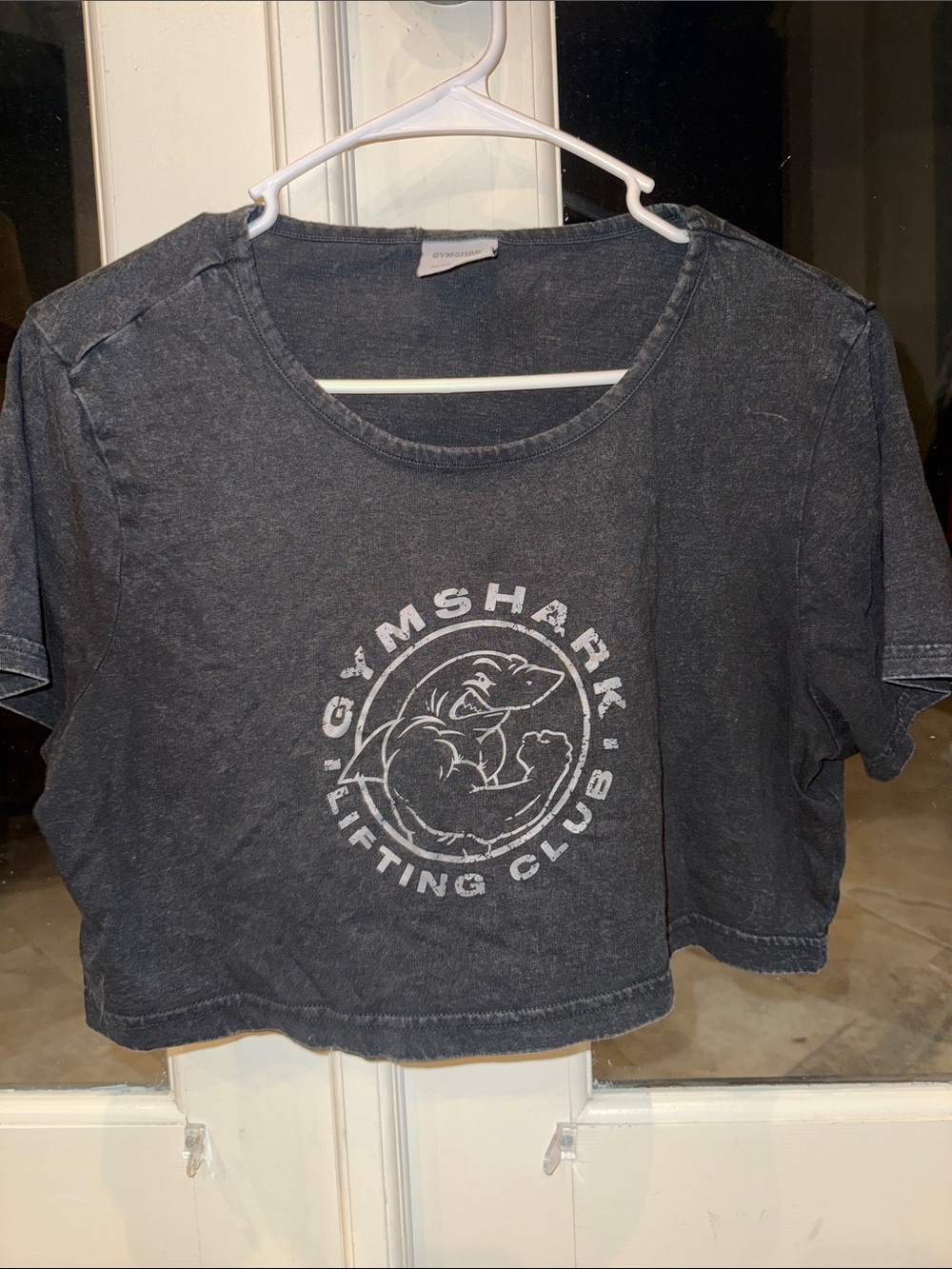 Gymshark Black Washed Cropped Logo Tee